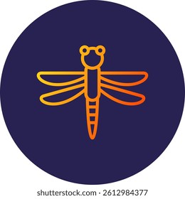 Dragonfly Line Circle Gradient Style
