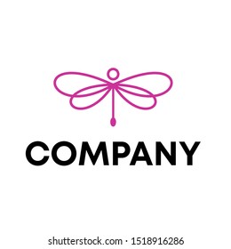 Dragonfly line simple logo design