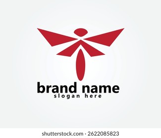 logotipo de libélula abstrato vermelho dragonfly logotipo modelo de design