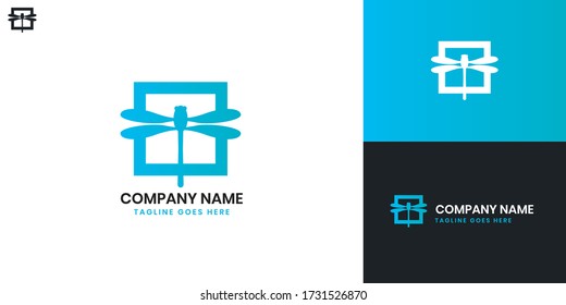 Dragonfly Logo - All elements on this template are editable with vector software