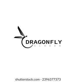 dragonfly logo animal design symbol icon
