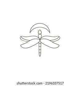 Dragonfly logo black white line