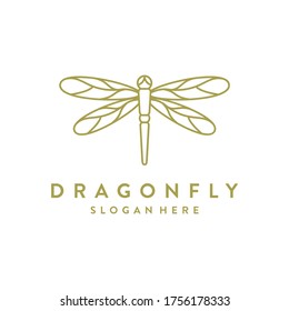 dragonfly logo concept, beauty and fashion design template