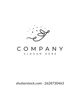 dragonfly logo with continuous line design style