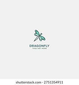 Dragonfly logo design concept: flying dragonfly icon