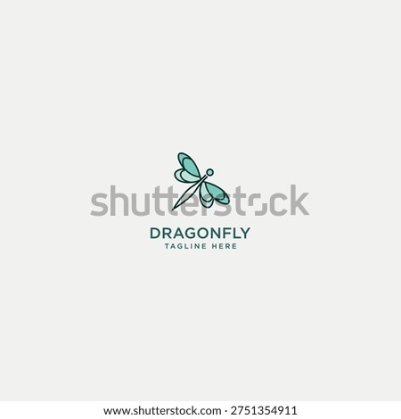 Dragonfly logo design concept: flying dragonfly icon
