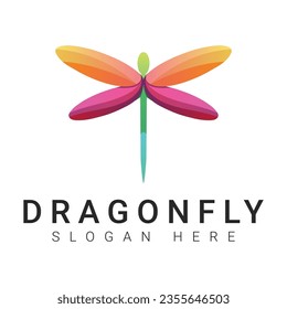 Dragonfly Logo Design Flying Insects