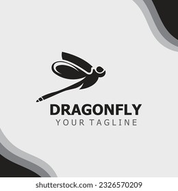 Dragonfly logo design modern and elegant minimalist color style monoline illustration