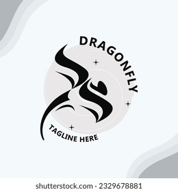 Diseño del logotipo de la libélula diseño moderno y elegante estilo de color minimalista ilustración de monolina