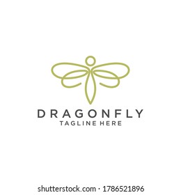 Dragonfly Logo design template line art style