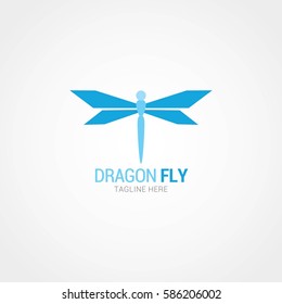 Dragonfly Logo Design Template. Vector Illustration