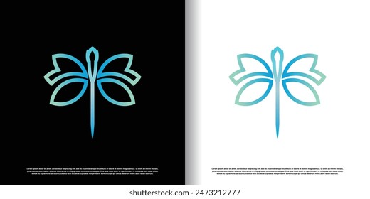 Vector de diseño de logotipo de libélula con concepto creativo