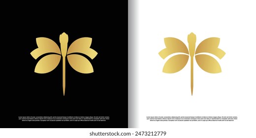 dragonfly logo design vector with creative concept