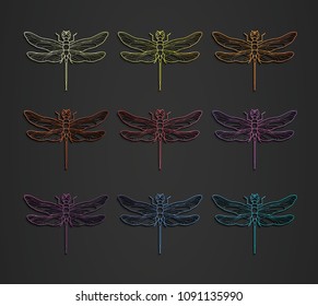 Dragonfly logo design vector illustration eps10. Designer creative logos.