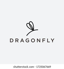 Dragonfly Logo Design Vector Illustration