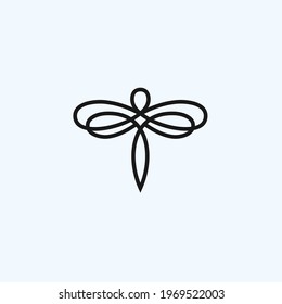 dragonfly logo design vector illustration