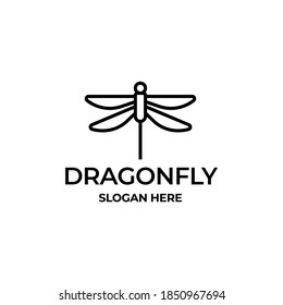 Dragonfly Logo Design Vector. isolated on white background