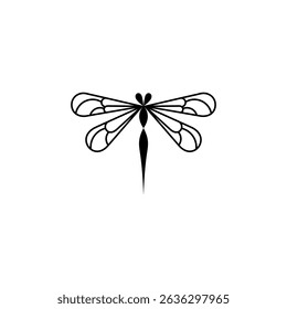 dragonfly logo in flat vector design style