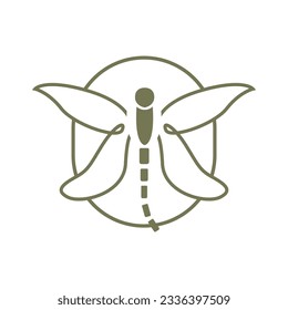Dragonfly Logo, Flying Animal Design, Insect Vector Illustration Template