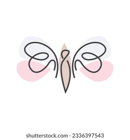 Dragonfly Logo, Flying Animal Design, Insect Vector Illustration Template