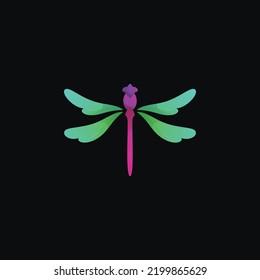 Dragonfly logo gradient design vector