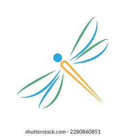 Dragonfly logo icon design illustration