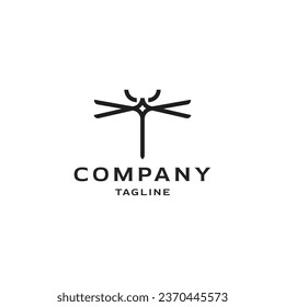 dragonfly logo icon design template flat vector