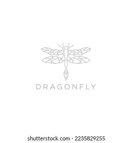 Dragonfly logo icon design vector 
