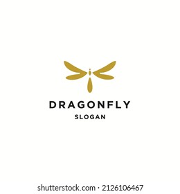 Dragonfly logo icon flat design template 