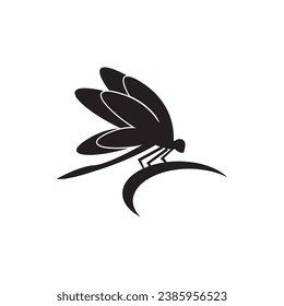 Dragonfly logo icon symbol vector design template illustration.