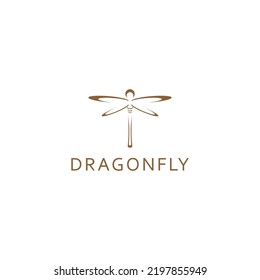 Dragonfly logo inspiration simple gold.