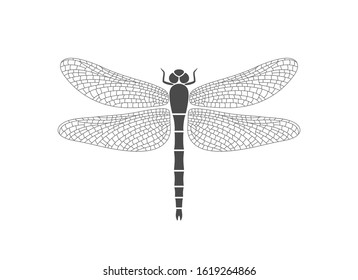 Dragonfly logo. Isolated dragonfly on white background