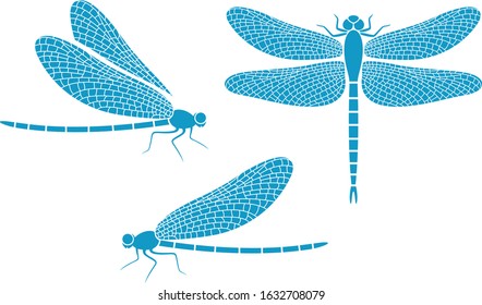 Dragonfly logo. Isolated dragonfly on white background