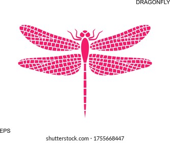 Dragonfly logo. Isolated dragonfly on white background