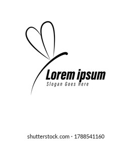 Dragonfly logo minimalist black color