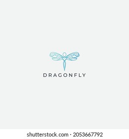 dragonfly logo minimalist line art vector