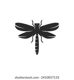 Dragonfly logo. Dragonfly silhouette for label, emblem design. Simple Dragonfly symbol. Vector illustration
