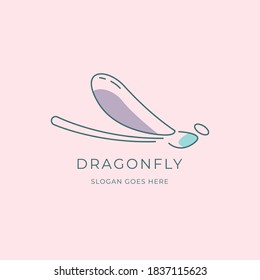dragonfly logo with simple line style.
