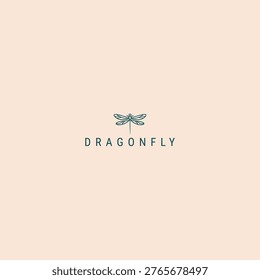 Dragonfly logo style icon design template vector illustration