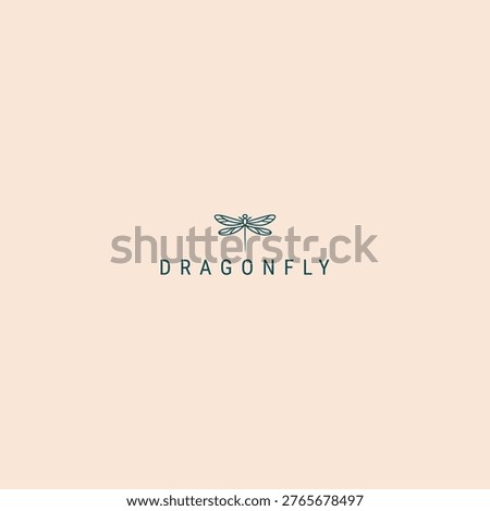 Dragonfly logo style icon design template vector illustration