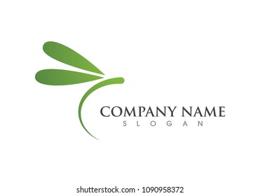 Dragonfly logo template vector icon illustration design