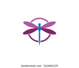 Dragonfly logo template vector icon illustration design