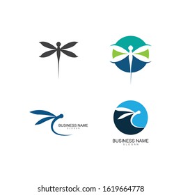 Dragonfly logo template vector icon illustration design
