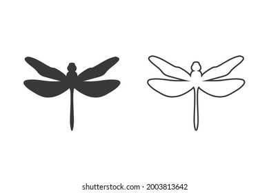 Dragonfly logo template vector icon set illustration design