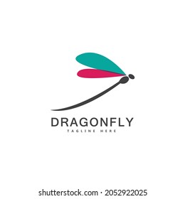 Dragonfly logo template vector icon illustration design