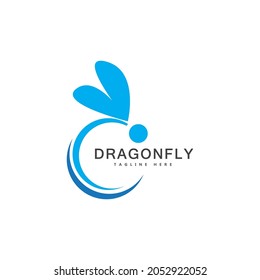 Dragonfly logo template vector icon illustration design