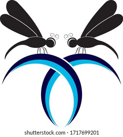 Dragonfly logo template vector illustration
