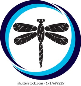Dragonfly logo template vector illustration
