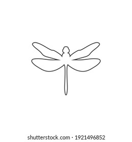 Dragonfly logo template vector line icon illustration design
