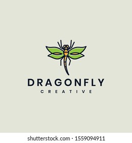 dragonfly logo vector animal design